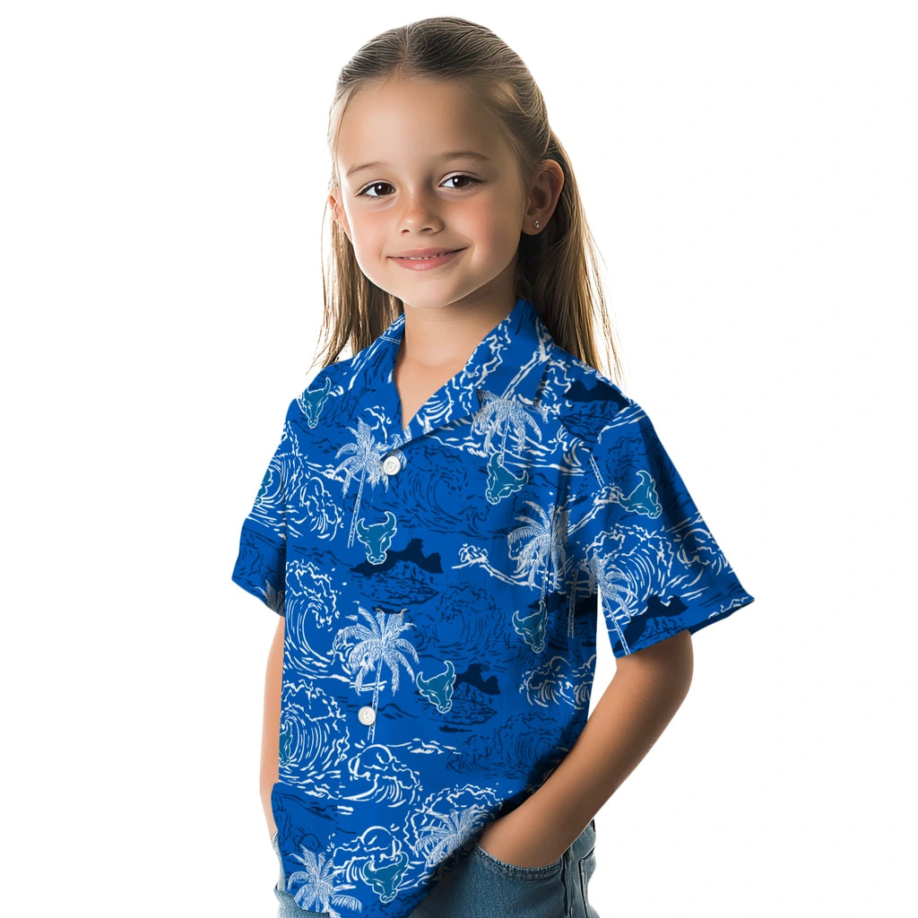 Buffalo Bulls Hawaiian Shirt - Wave Palm | Moonbestprint