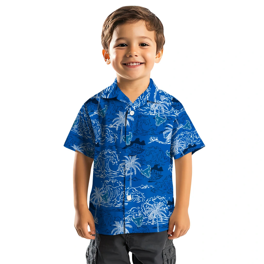 Buffalo Bulls Hawaiian Shirt - Wave Palm | Moonbestprint