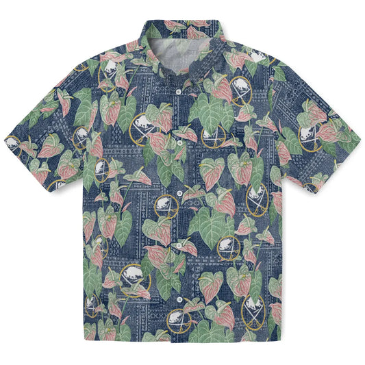 Buffalo Sabres Hawaiian Shirt - Anthurium Overlay | Moonbestprint