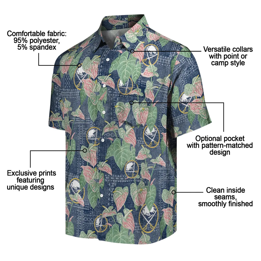 Buffalo Sabres Hawaiian Shirt - Anthurium Overlay – Moonbestprint