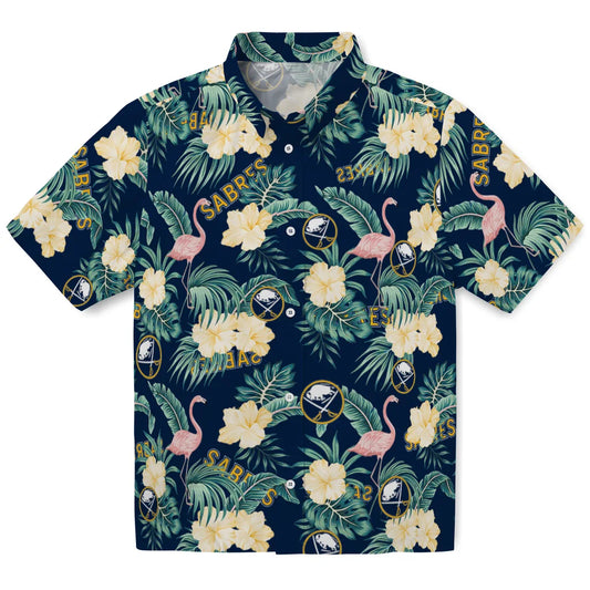Buffalo Sabres Hawaiian Shirt - Flamingo and Hibiscus - Moonbestprint