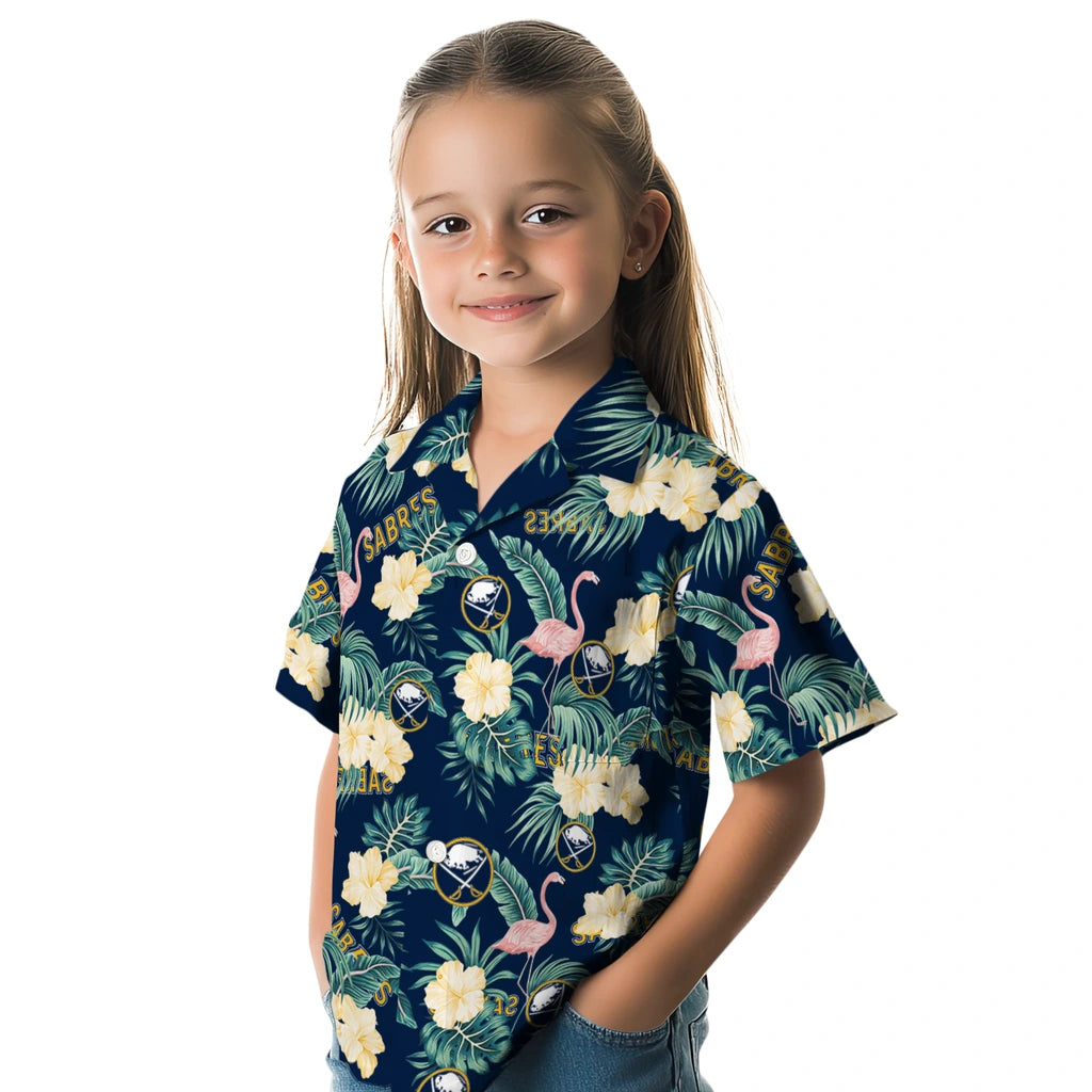 Buffalo Sabres Hawaiian Shirt - Flamingo and Hibiscus – Moonbestprint