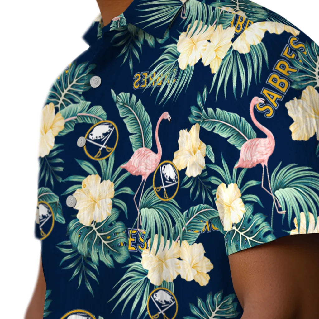 Buffalo Sabres Hawaiian Shirt - Flamingo and Hibiscus – Moonbestprint