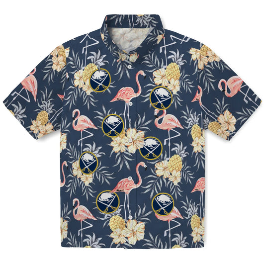 Buffalo Sabres Hawaiian Shirt - Flamingo Hibiscus | Moonbestprint