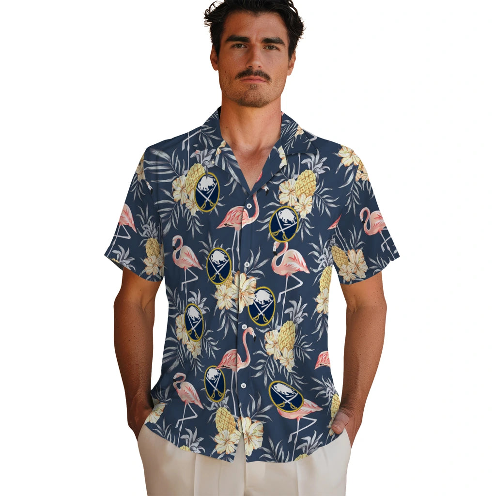 Buffalo Sabres Hawaiian Shirt - Flamingo Hibiscus – Moonbestprint