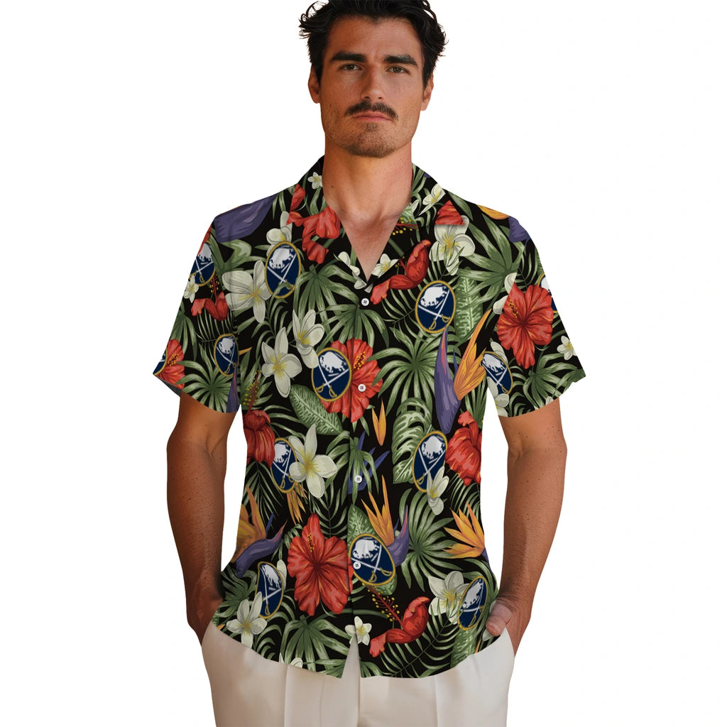 Buffalo Sabres Hawaiian Shirt - Hawaii Floral Hibiscus | Moonbestprint
