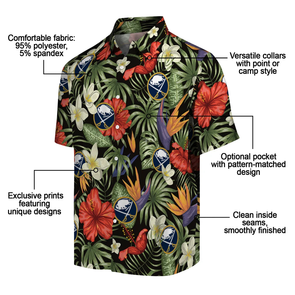 Buffalo Sabres Hawaiian Shirt - Hawaii Floral Hibiscus – Moonbestprint