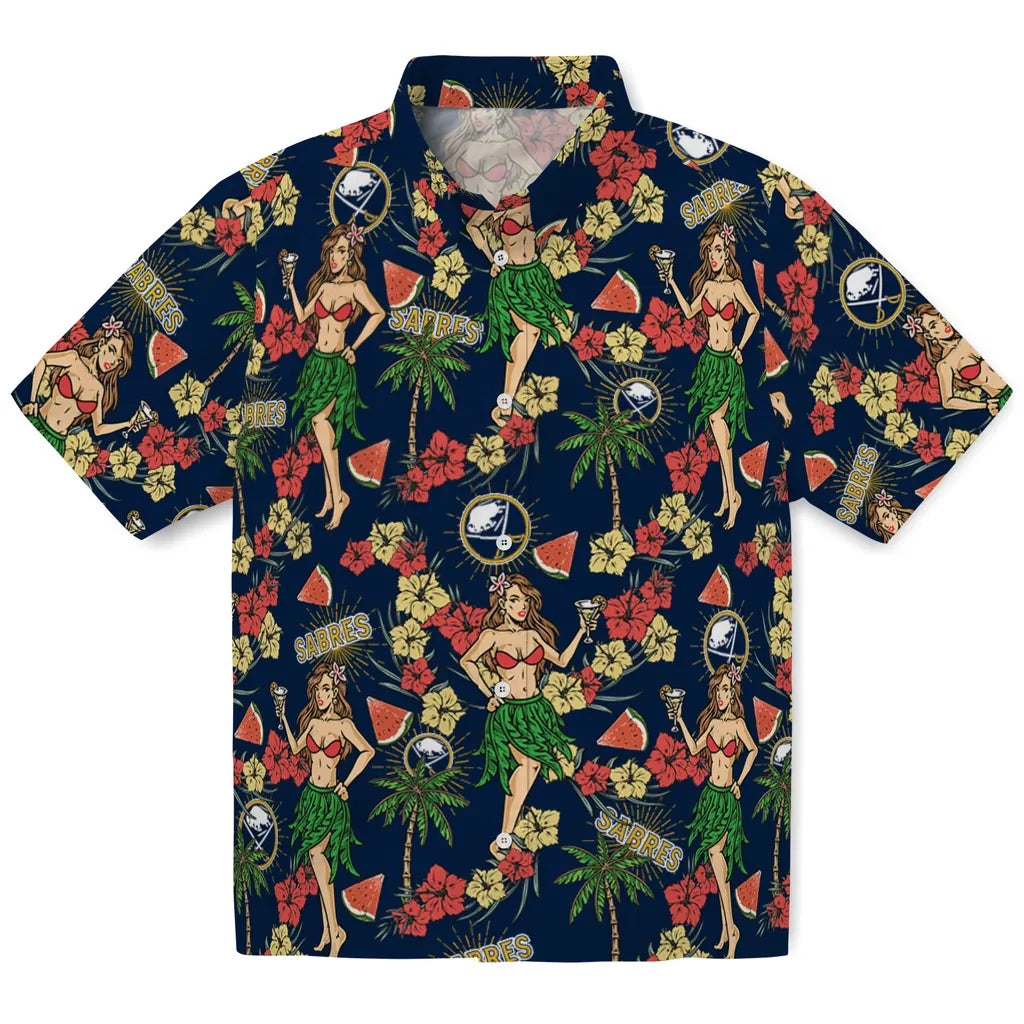 Buffalo Sabres Hawaiian Shirt - Hawaiian Girls Design – Moonbestprint