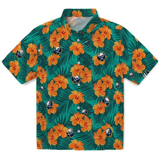 Buffalo Sabres Hawaiian Shirt - Hibiscus and Palm Leaves – Moonbestprint