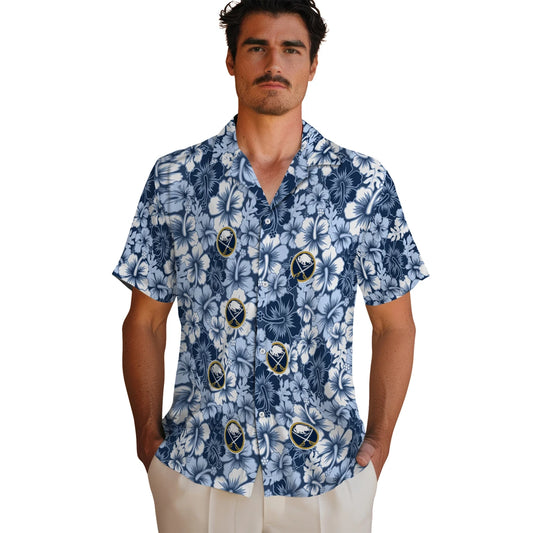 Buffalo Sabres Hawaiian Shirt - Hibiscus Blooms - Moonbestprint