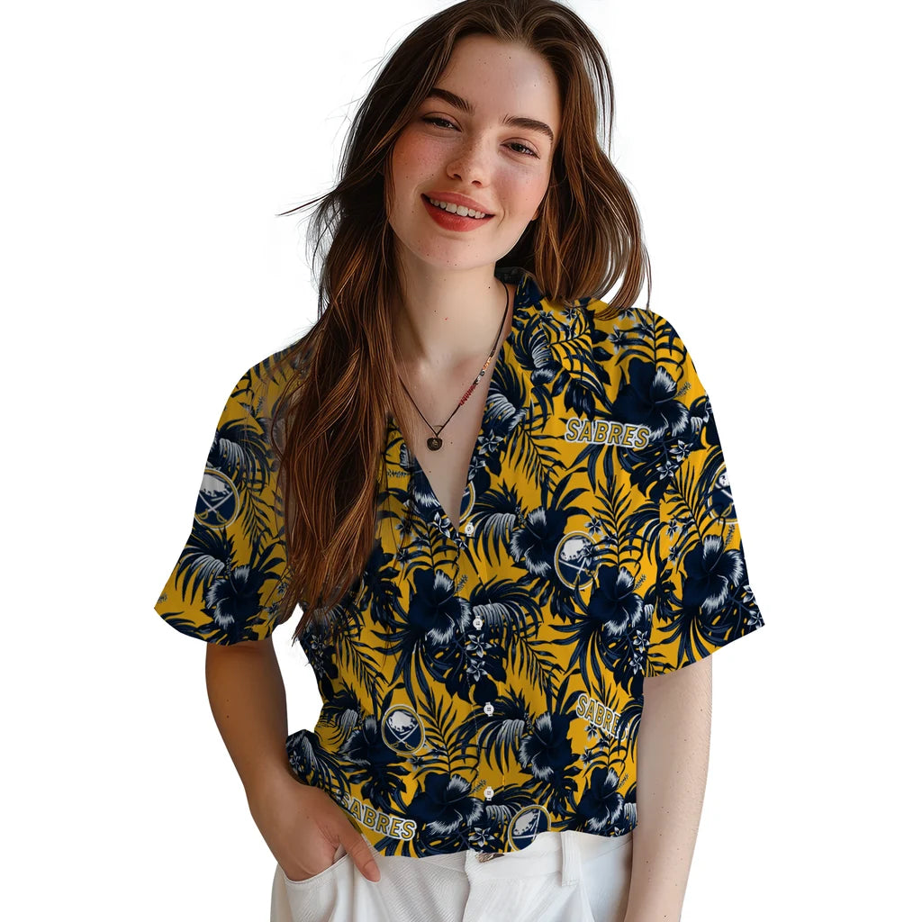 Buffalo Sabres Hawaiian Shirt - Hibiscus Exotic – Moonbestprint