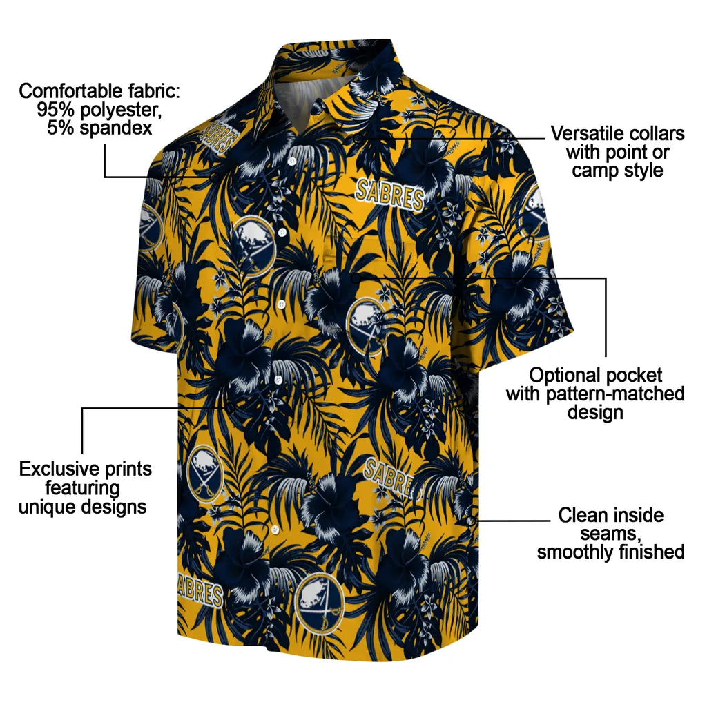 Buffalo Sabres Hawaiian Shirt - Hibiscus Exotic – Moonbestprint