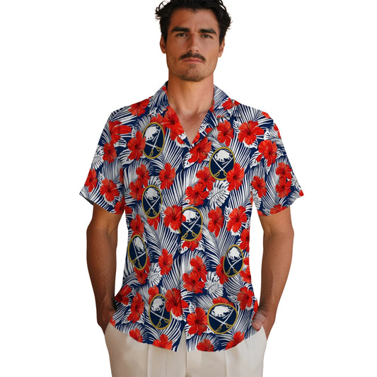 Buffalo Sabres Hawaiian Shirt - Hibiscus Fiesta - Moonbestprint