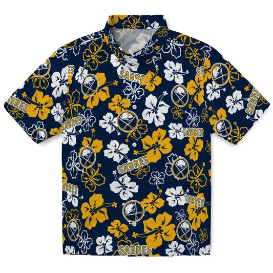 Buffalo Sabres Hawaiian Shirt - Hibiscus Flower Design | Moonbestprint
