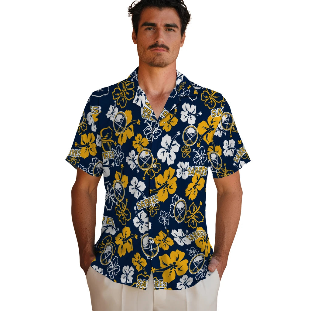 Buffalo Sabres Hawaiian Shirt - Hibiscus Flower Design – Moonbestprint