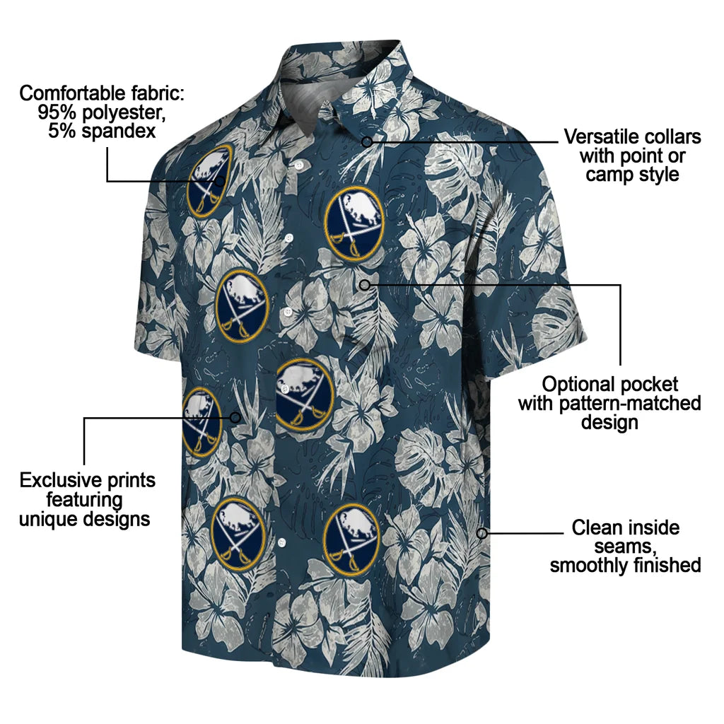 Buffalo Sabres Hawaiian Shirt - Hibiscus Flowers – Moonbestprint