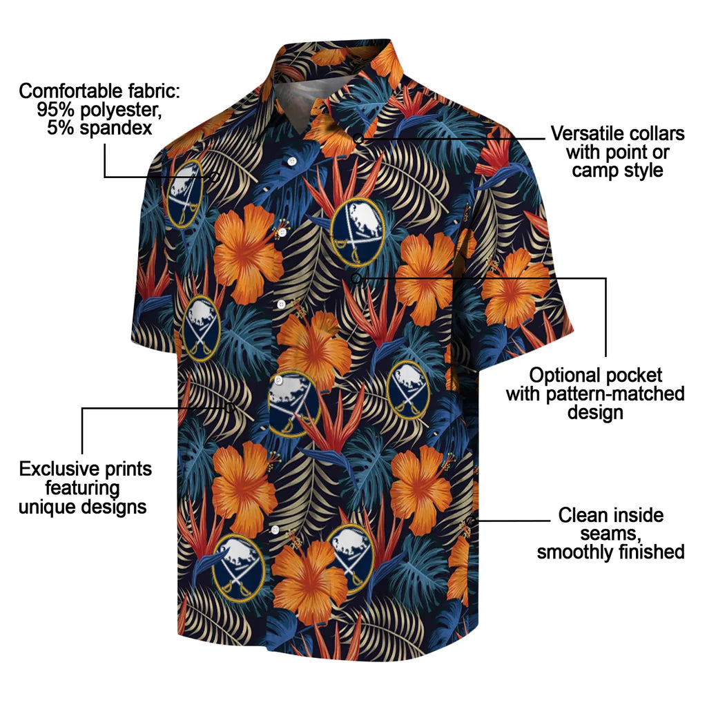 Buffalo Sabres Hawaiian Shirt - Hibiscus Foliage – Moonbestprint