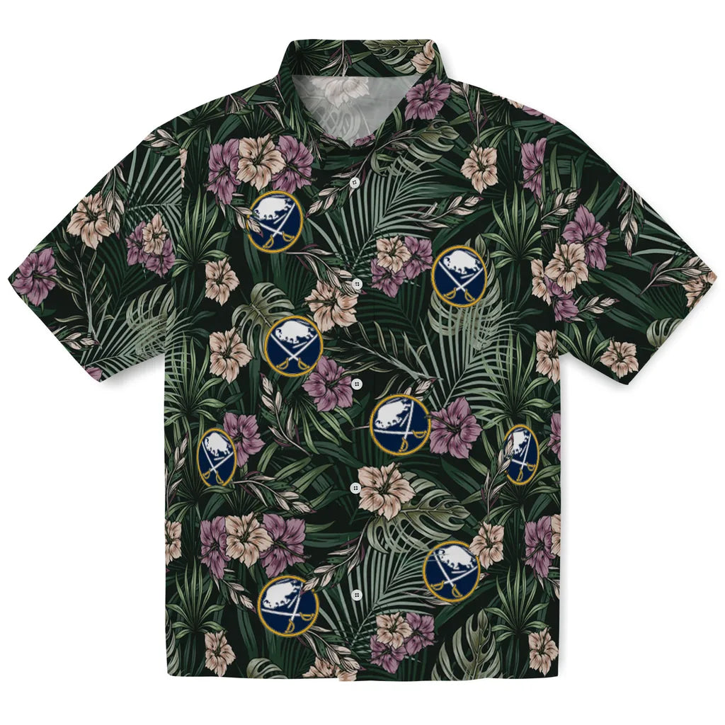 Buffalo Sabres Hawaiian Shirt - Hibiscus Leaves Pattern – Moonbestprint