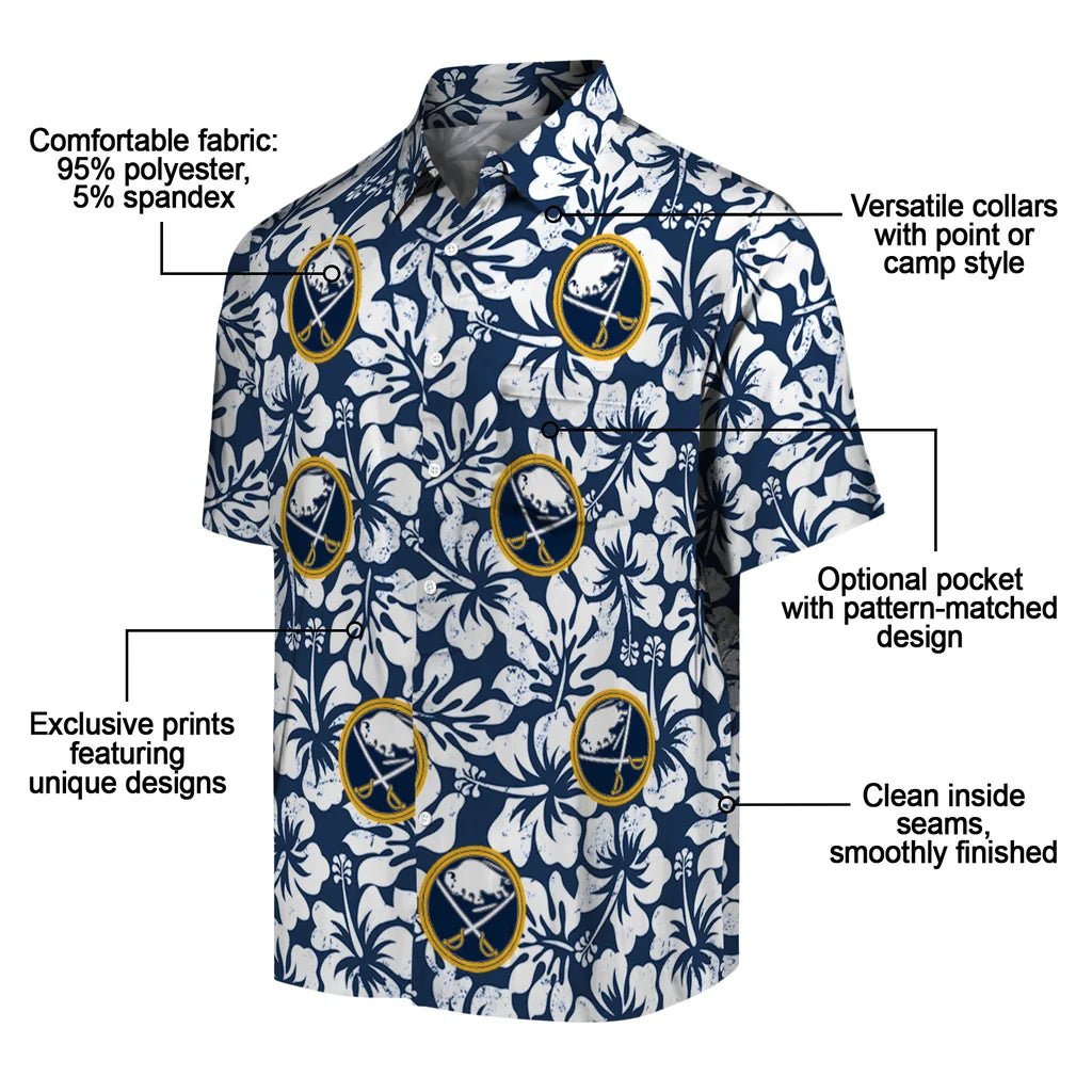 Buffalo Sabres Hawaiian Shirt - Hibiscus Motif – Moonbestprint