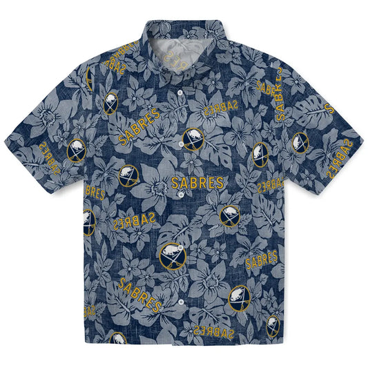 Buffalo Sabres Hawaiian Shirt - Hibiscus Oasis - Moonbestprint