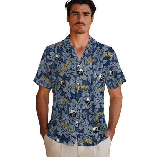 Buffalo Sabres Hawaiian Shirt - Hibiscus Oasis - Moonbestprint