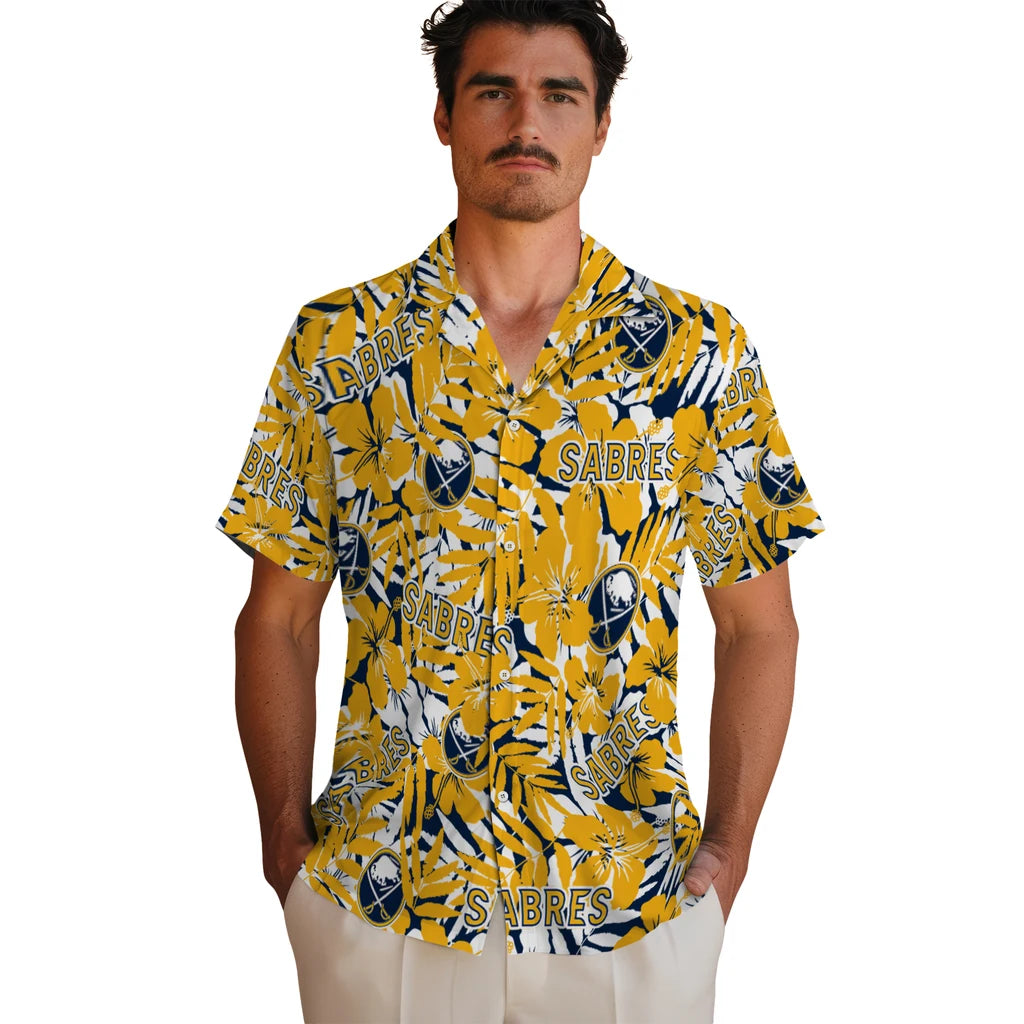 Buffalo Sabres Hawaiian Shirt - Hibiscus Overlay – Moonbestprint