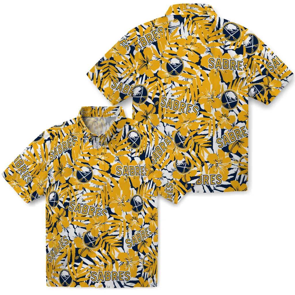 Buffalo Sabres Hawaiian Shirt - Hibiscus Overlay – Moonbestprint