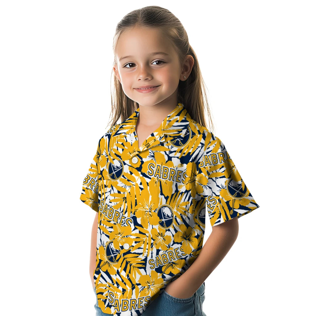 Buffalo Sabres Hawaiian Shirt - Hibiscus Overlay – Moonbestprint