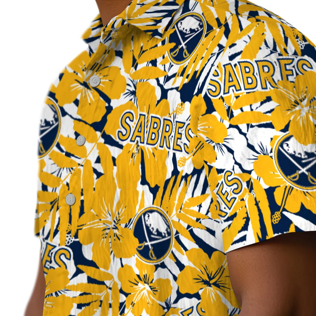 Buffalo Sabres Hawaiian Shirt - Hibiscus Overlay – Moonbestprint