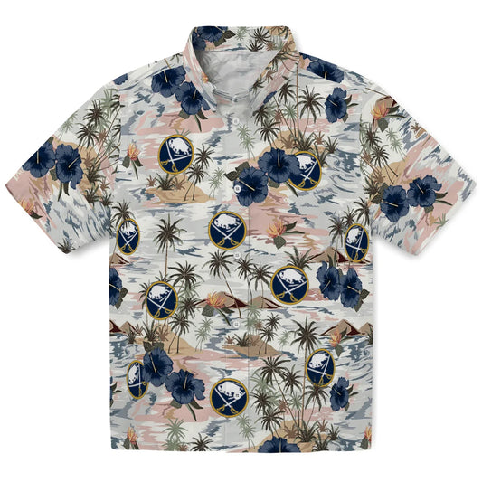 Buffalo Sabres Hawaiian Shirt - Hibiscus Seaside - Moonbestprint