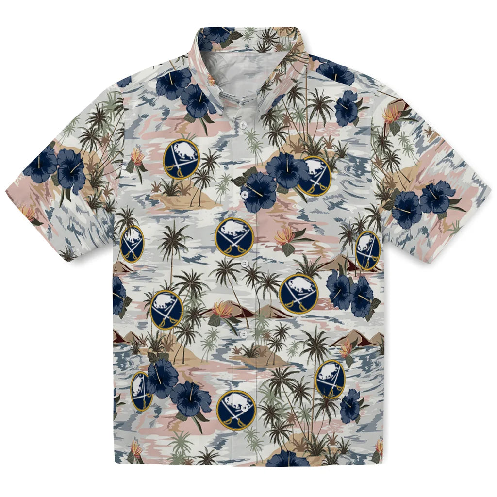 Buffalo Sabres Hawaiian Shirt - Hibiscus Seaside – Moonbestprint