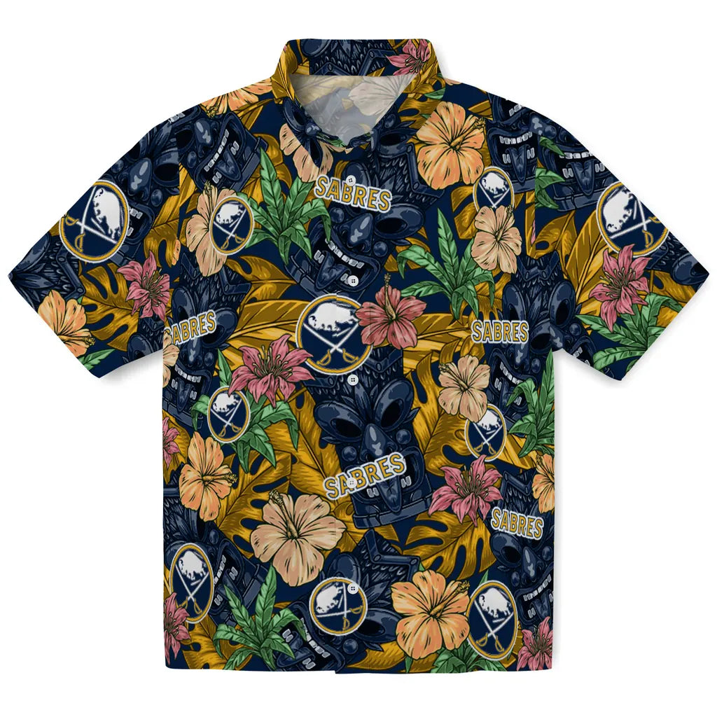Buffalo Sabres Hawaiian Shirt - Hibiscus Tiki Jungle – Moonbestprint