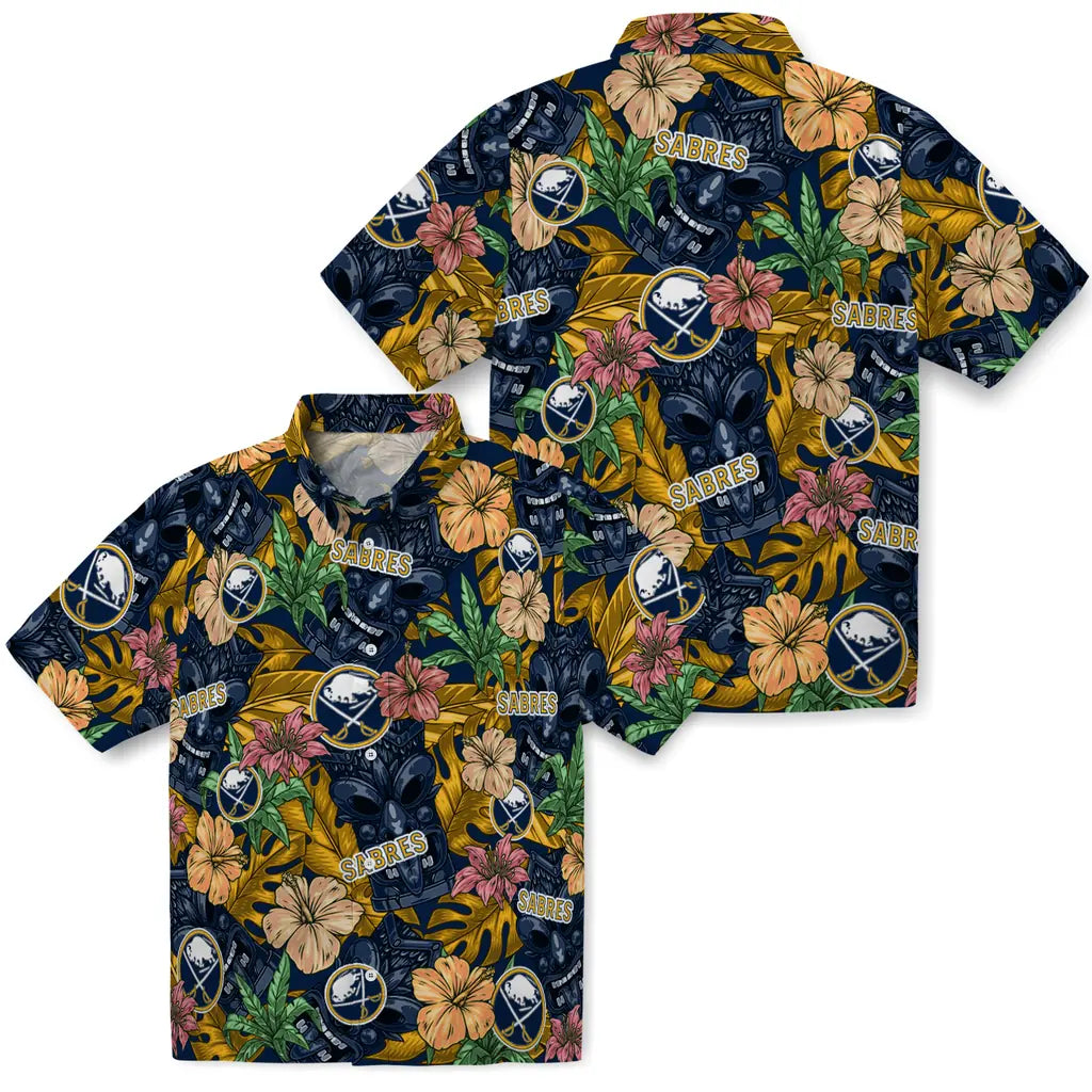 Buffalo Sabres Hawaiian Shirt - Hibiscus Tiki Jungle – Moonbestprint