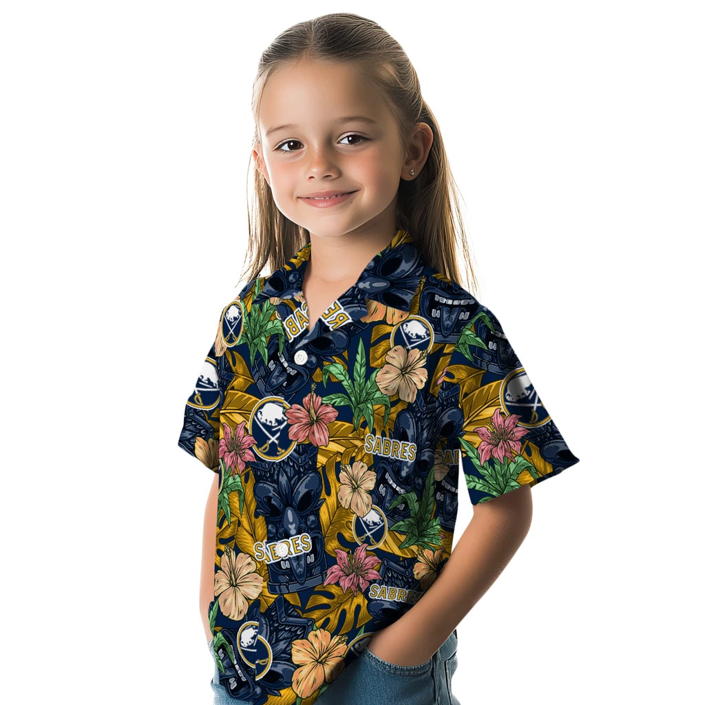 Buffalo Sabres Hawaiian Shirt - Hibiscus Tiki Jungle – Moonbestprint