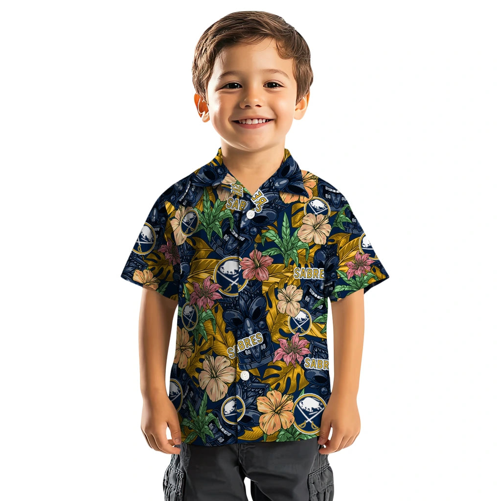 Buffalo Sabres Hawaiian Shirt - Hibiscus Tiki Jungle – Moonbestprint