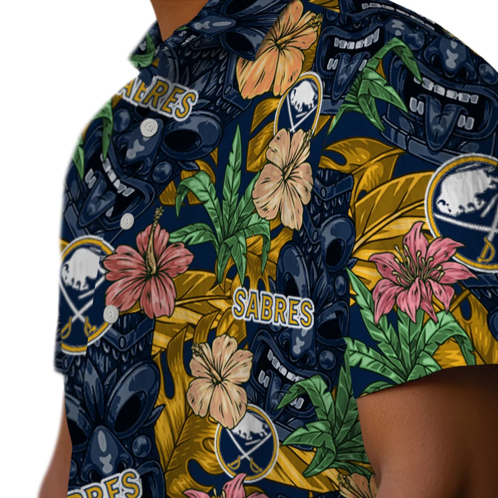 Buffalo Sabres Hawaiian Shirt - Hibiscus Tiki Jungle – Moonbestprint