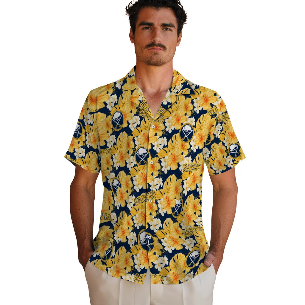 Buffalo Sabres Hawaiian Shirt - Hibiscus Tropics – Moonbestprint