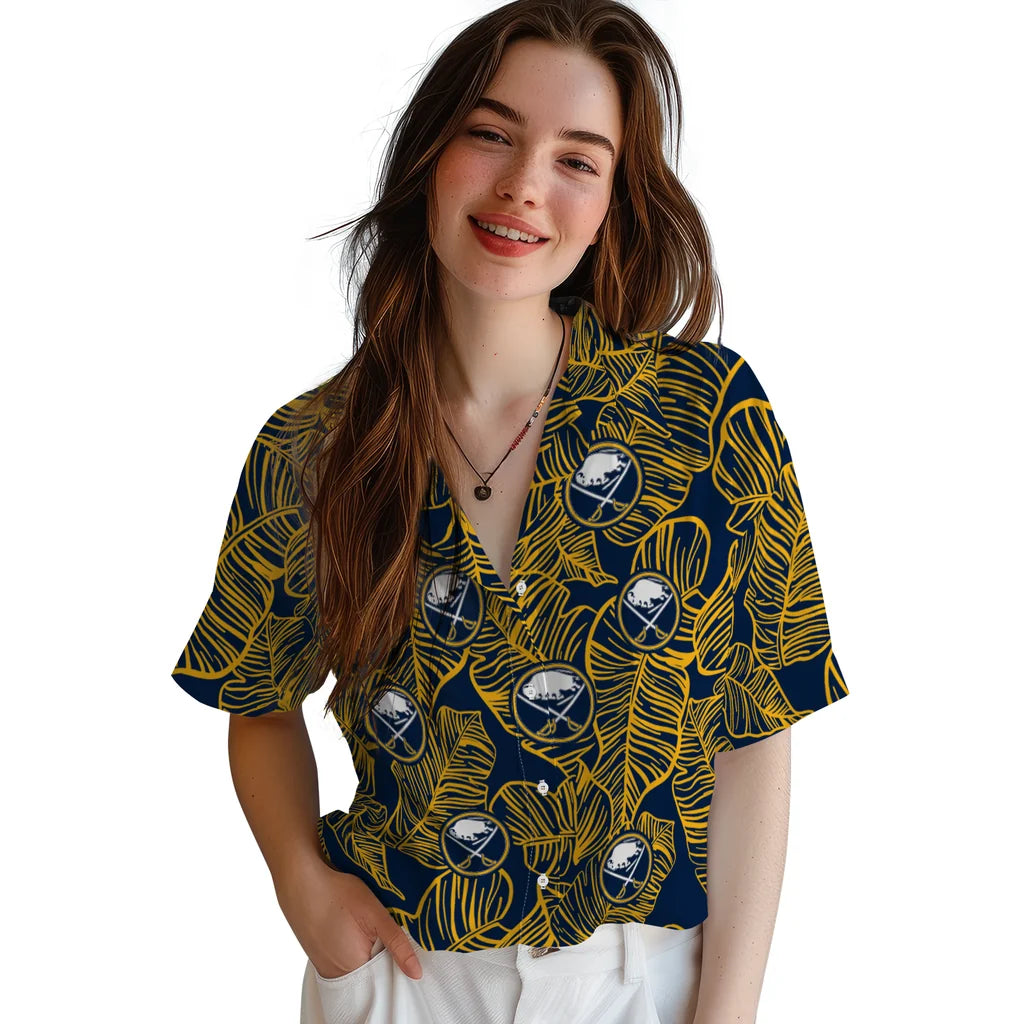 Buffalo Sabres Hawaiian Shirt - Leaf Outline – Moonbestprint
