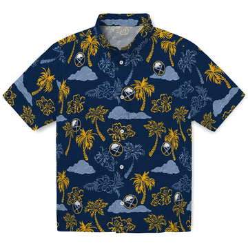 Buffalo Sabres Hawaiian Shirt - Palm And Clouds – Moonbestprint
