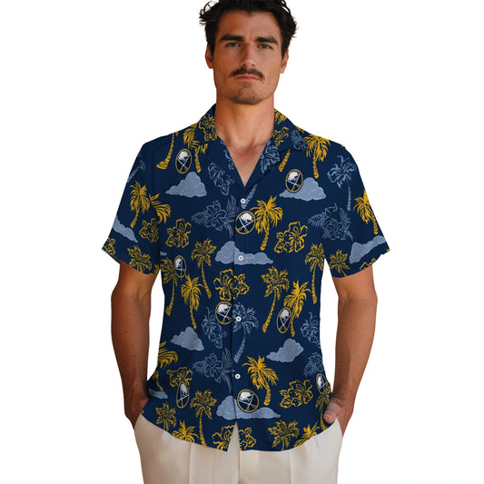 Buffalo Sabres Hawaiian Shirt - Palm And Clouds – Moonbestprint