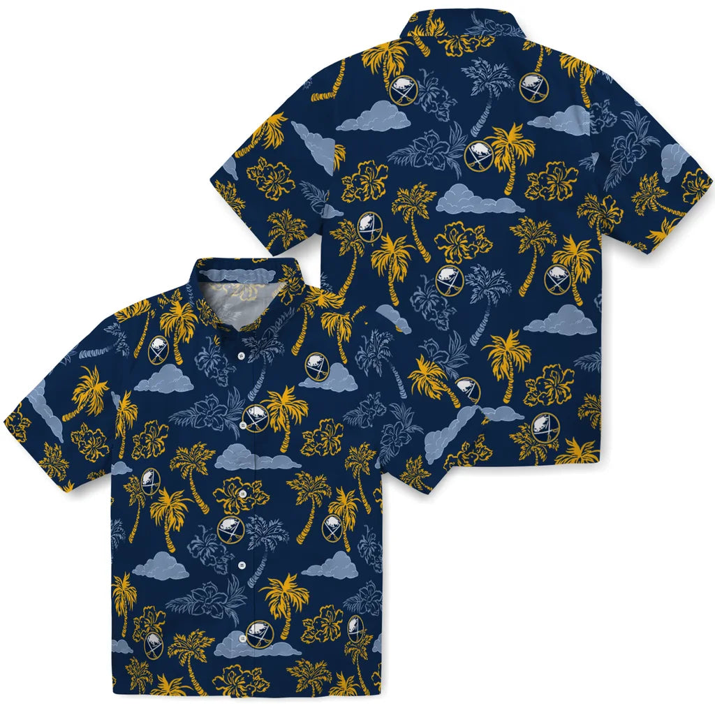 Buffalo Sabres Hawaiian Shirt - Palm And Clouds – Moonbestprint