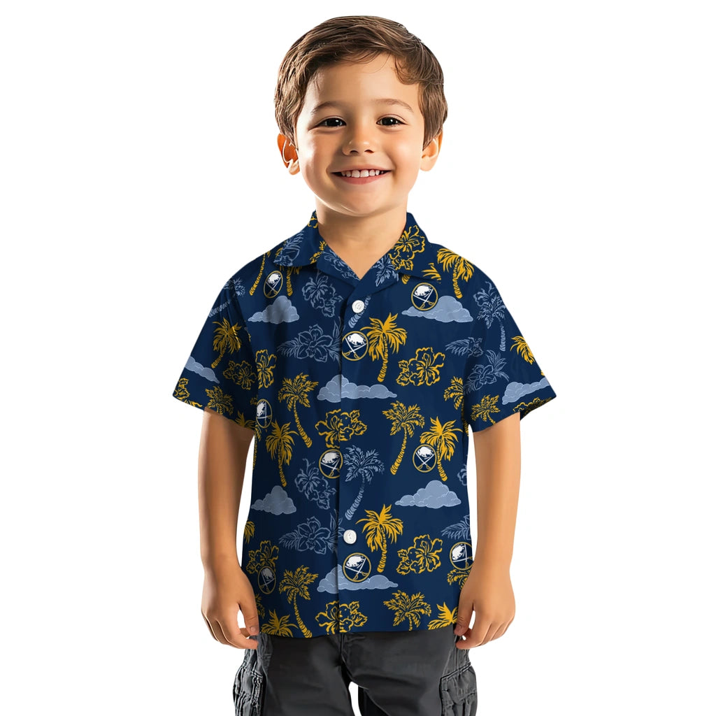 Buffalo Sabres Hawaiian Shirt - Palm And Clouds – Moonbestprint