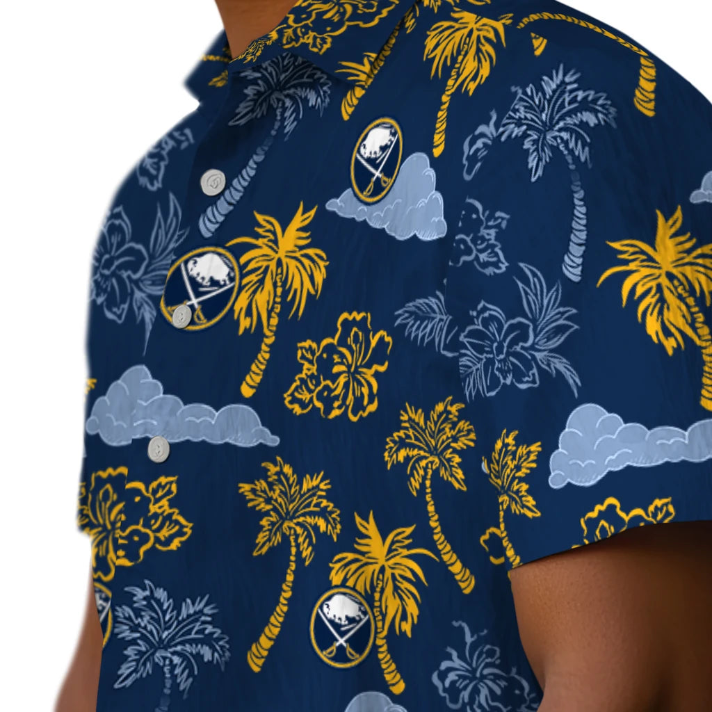 Buffalo Sabres Hawaiian Shirt - Palm And Clouds – Moonbestprint