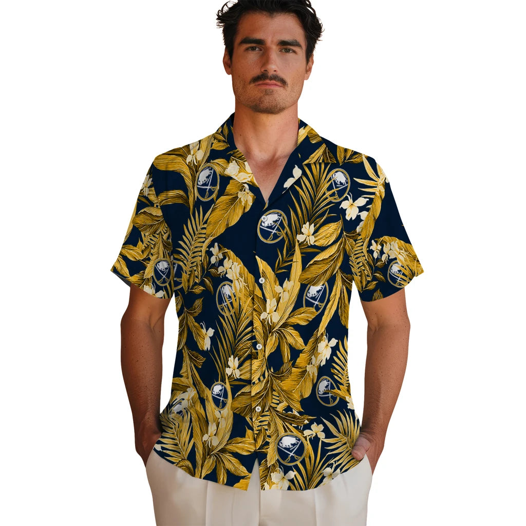 Buffalo Sabres Hawaiian Shirt - Palm Leaves – Moonbestprint