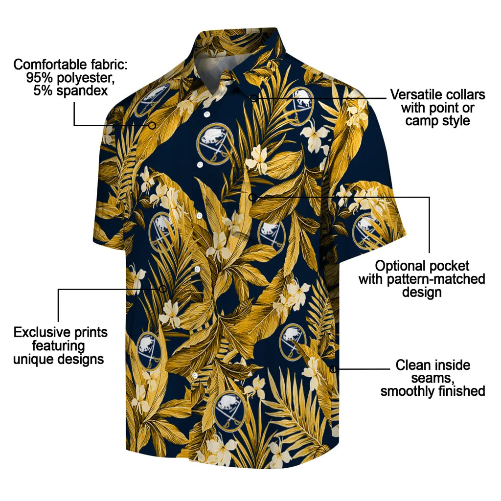 Buffalo Sabres Hawaiian Shirt - Palm Leaves – Moonbestprint