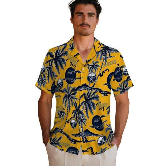 Buffalo Sabres Hawaiian Shirt - Palm Sunset - Moonbestprint