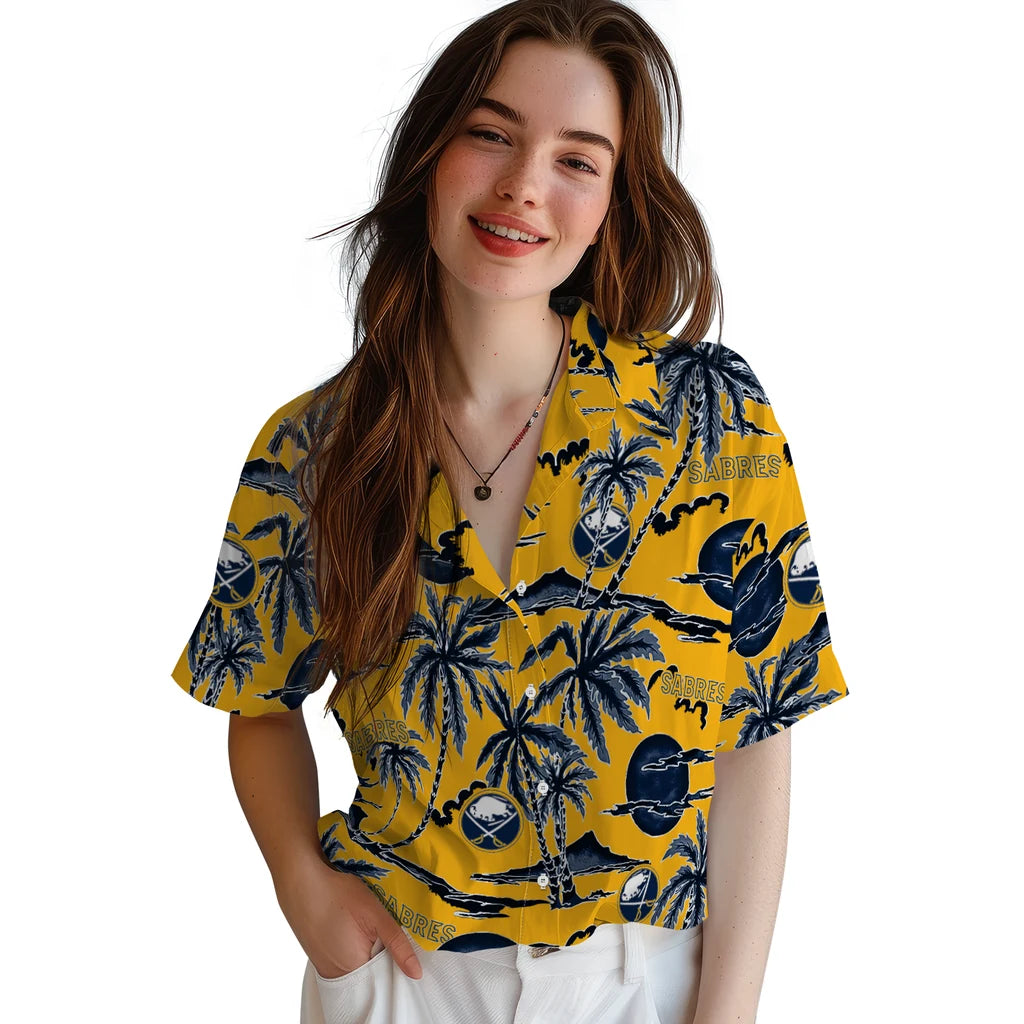 Buffalo Sabres Hawaiian Shirt - Palm Sunset – Moonbestprint
