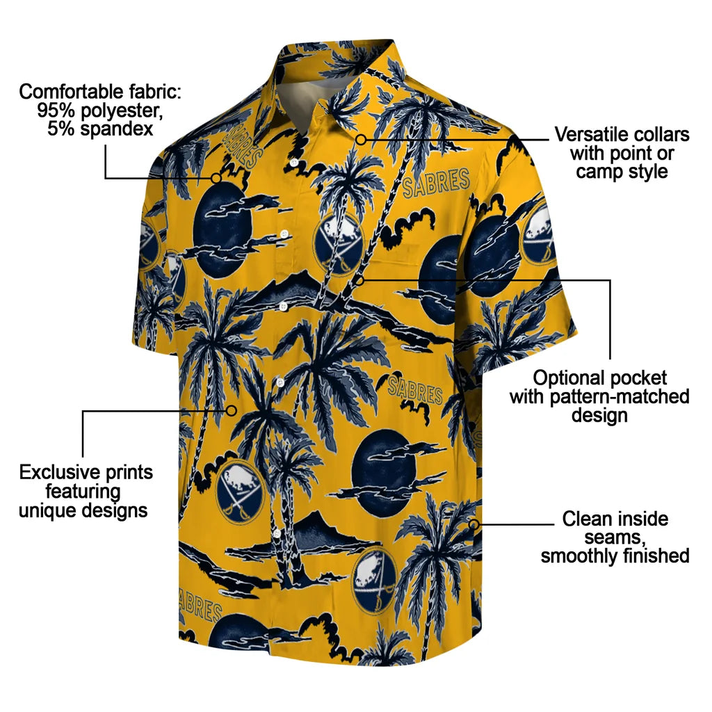 Buffalo Sabres Hawaiian Shirt - Palm Sunset – Moonbestprint
