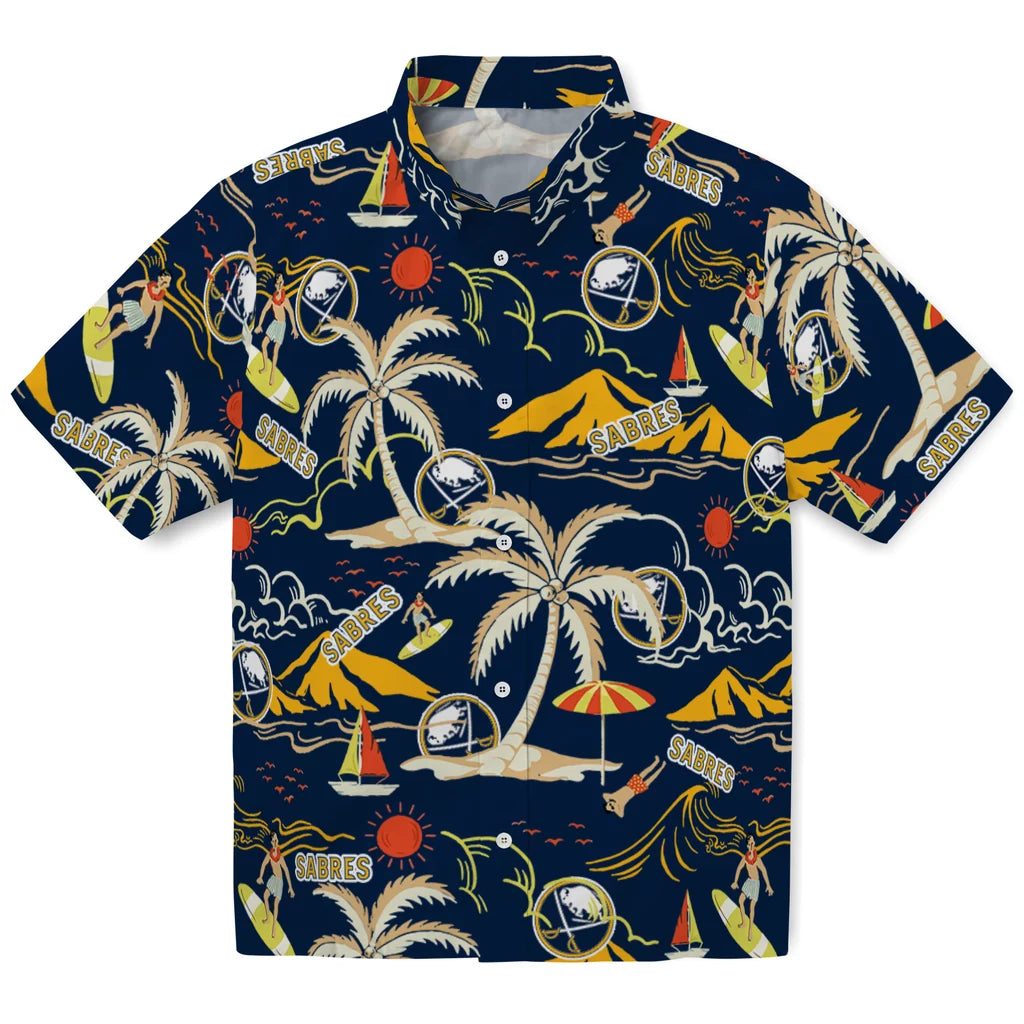Buffalo Sabres Hawaiian Shirt - Palm Tree Island - Moonbestprint