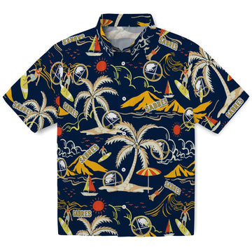 Buffalo Sabres Hawaiian Shirt - Palm Tree Island - Moonbestprint